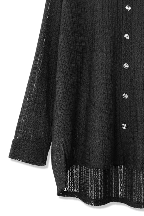 【RESTOCK】SUMMER KNIT SPIRAL BUTTON SHIRT -BLACK-